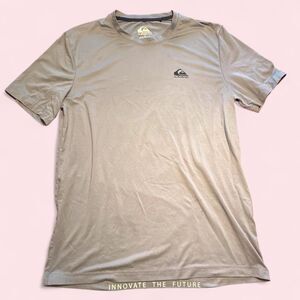 Quiksilver Men's Grey and Brown T-shirt